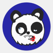 Zombie Panda Hoofd Ronde Sticker (Voorkant)