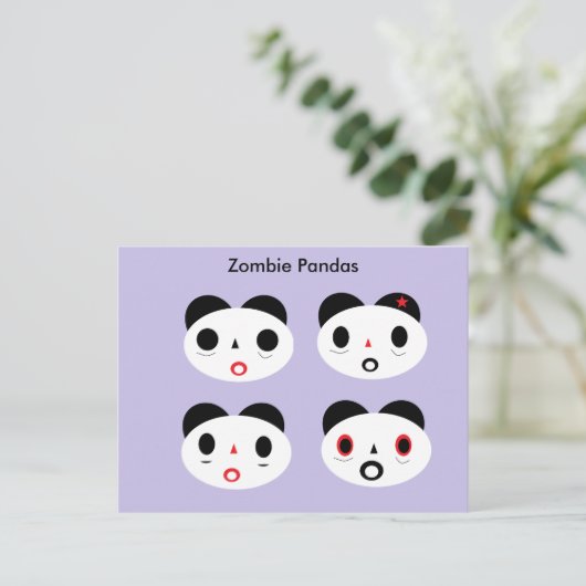 Zombie Pandas Briefkaart (Staand voorkant)