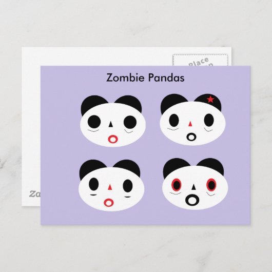Zombie Pandas Briefkaart (Voorkant / Achterkant)