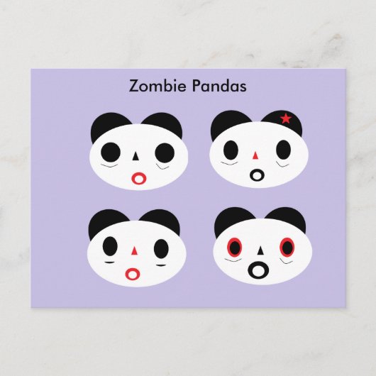 Zombie Pandas Briefkaart (Voorkant)