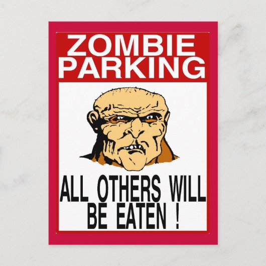 Zombie Parking Briefkaart (Voorkant)