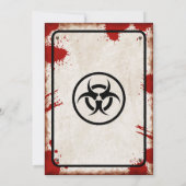 Zombie partij met biohazard iconen en bloedvlekken kaart (Achterkant)