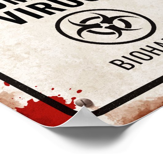 Zombie partij teken met bloed & biohazard poster (Hoek)
