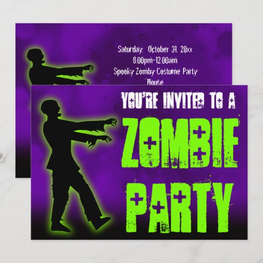 Zombie Party, Groene Walker Kaart (Voorkant / Achterkant)