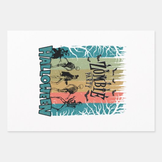 Zombie Party, Halloween Inpakpapier Vel (Voorkant)