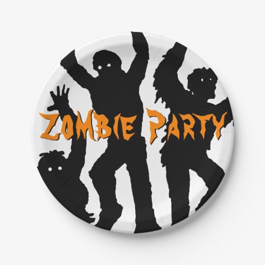 Zombie Party Halloween Party Papieren Bordje (Voorkant)