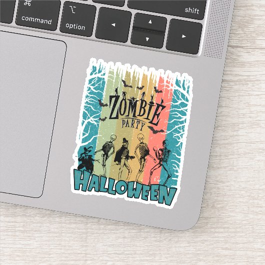 Zombie Party, Halloween Sticker (Detail)