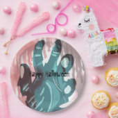 Zombie Party Hand Spooky Bloody Halloween Costume Papieren Bordje (Feest)