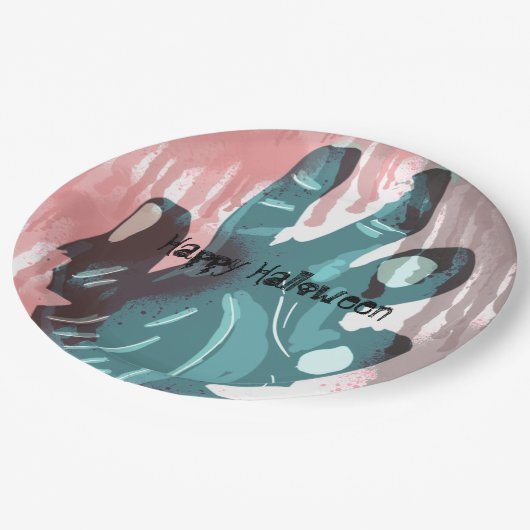 Zombie Party Hand Spooky Bloody Halloween Costume Papieren Bordje (Gekanteld)