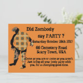 Zombie Party Kaart (Staand voorkant)