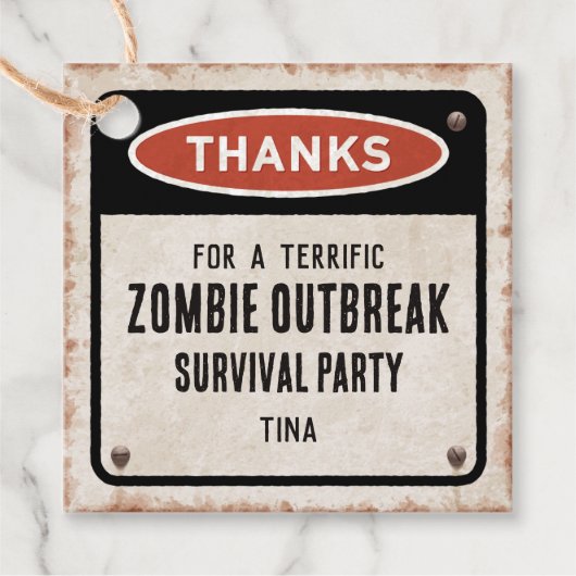 Zombie party thank you bedankjes labels (Voorkant)