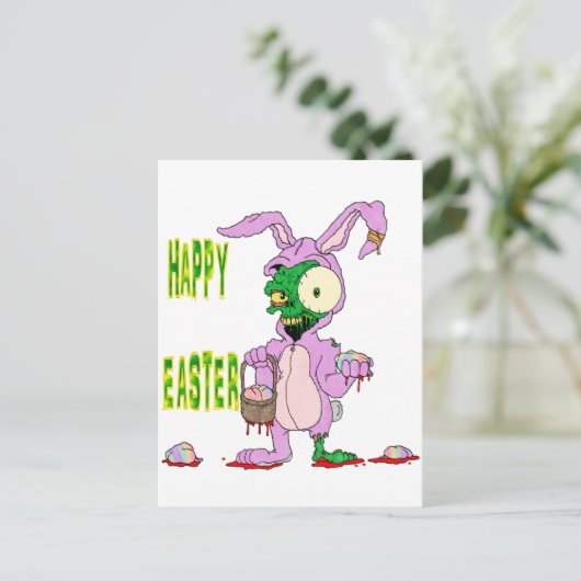 Zombie Pasen Feestdagenkaart (Staand voorkant)