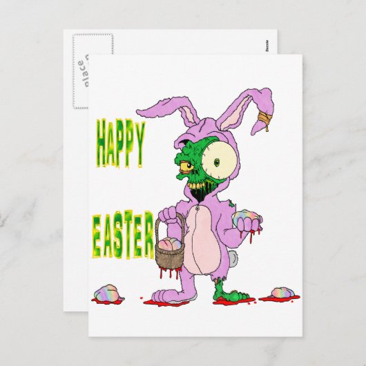 Zombie Pasen Feestdagenkaart (Voorkant / Achterkant)