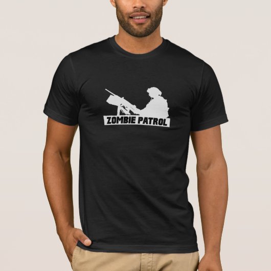 Zombie Patrol - Over het Pistool T-shirt (Voorkant)