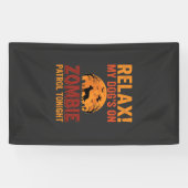 Zombie Patrouille Hond Halloween Spandoek (Horizontaal)