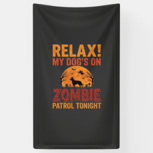 Zombie Patrouille Hond Halloween Spandoek