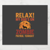 Zombie Patrouille Hond Halloween Sparkling Wijnetiket (Enkel label)