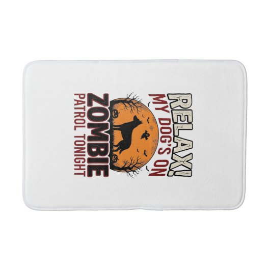 Zombie Patrouille Hond Halloween Vintage Gravure O Badmat (Voorkant)