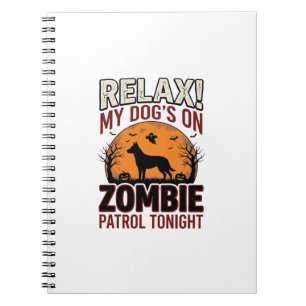 Zombie Patrouille Hond Halloween Vintage Gravure O Notitieboek