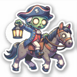 Zombie Paul Revere's Ride Sticker