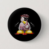 Zombie Penguin Ronde Button 5,7 Cm (Voorkant)