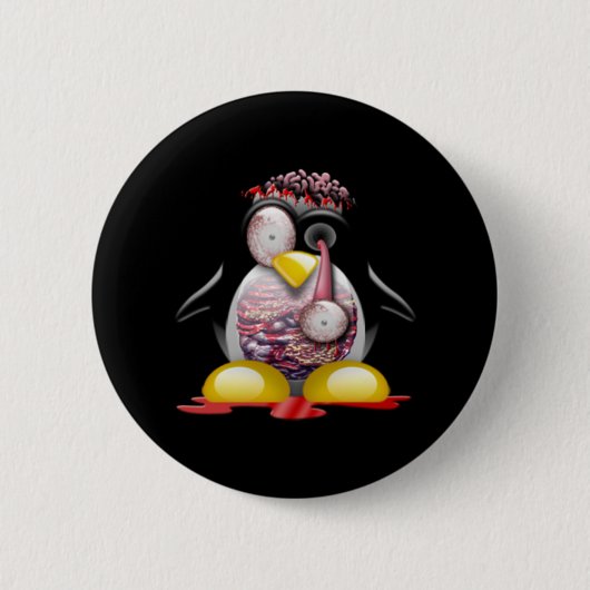 Zombie Penguin Ronde Button 5,7 Cm (Voorkant)