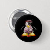 Zombie Penguin Ronde Button 5,7 Cm (Voorkant /achterkant)