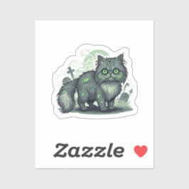 Zombie Perzisch - Fluffy Perzische kat Halloween Sticker