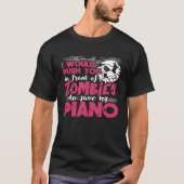 Zombie Piano Player Pianist Toetsenbord Grappig Gr T-shirt (Voorkant)