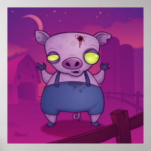 Zombie Pig Poster