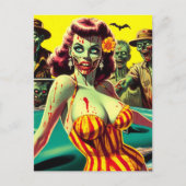 Zombie Pin-up Briefkaart (Voorkant)