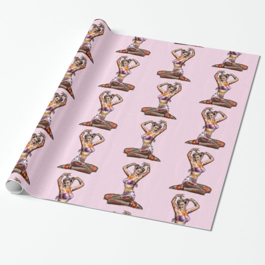 Zombie Pin Up Cadeaupapier (Uitgerold)