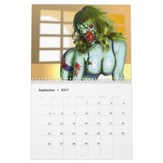 Zombie Pin-Up Calendar Kalender (Sep 2027)