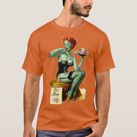 Zombie Pin Up Girl Halloween T-shirt (Voorkant)