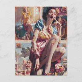 Zombie Pin-Up I Briefkaart
