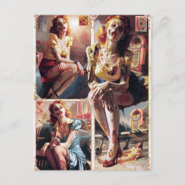 Zombie Pin-Up II Briefkaart