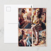 Zombie Pin-Up II Briefkaart (Voorkant / Achterkant)