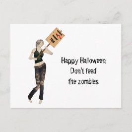Zombie Pin Up Meisje Protest I Briefkaart