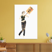 Zombie Pin Up Meisje Protest I Canvas Print (Insitu (Woonkamer))