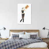 Zombie Pin Up Meisje Protest I Canvas Print (Insitu (Slaapkamer))