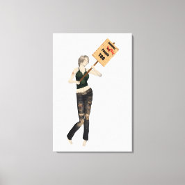 Zombie Pin Up Meisje Protest I Canvas Print