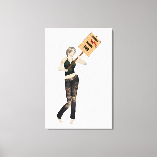 Zombie Pin Up Meisje Protest I Canvas Print (Voorkant)
