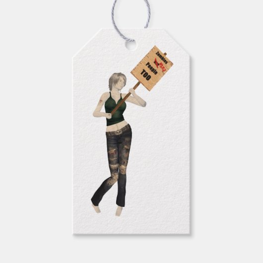 Zombie Pin Up Meisje Protest I Gift Label Cadeaulabel (Voorkant)