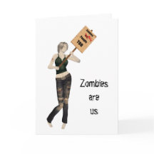 Zombie Pin Up Meisje Protest I Halloween Kaart