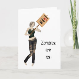 Zombie Pin Up Meisje Protest I Halloween Kaart