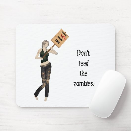 Zombie Pin Up Meisje Protest I Muismat (Met muis)
