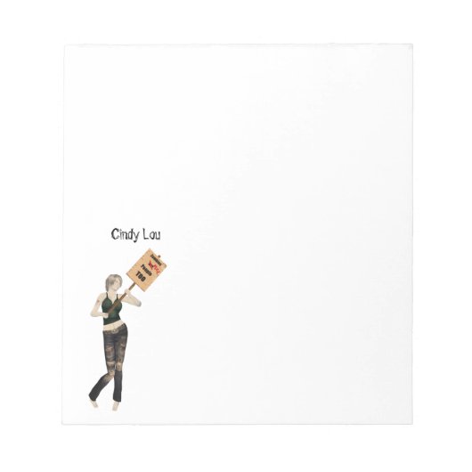 Zombie Pin Up Meisje Protest I Notitieblok (Voorkant)