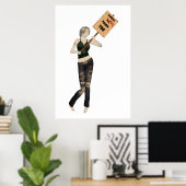 Zombie Pin Up Meisje Protest I Poster (Thuiskantoor)