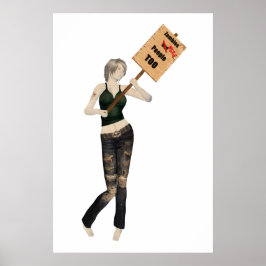 Zombie Pin Up Meisje Protest I Poster