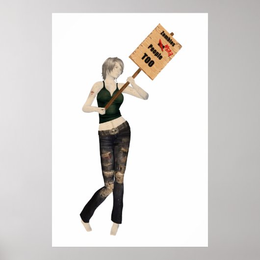 Zombie Pin Up Meisje Protest I Poster (Voorkant)